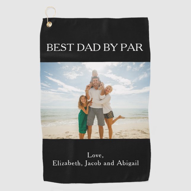 Custom Photo Best Day By Par Golf Towel (Front)