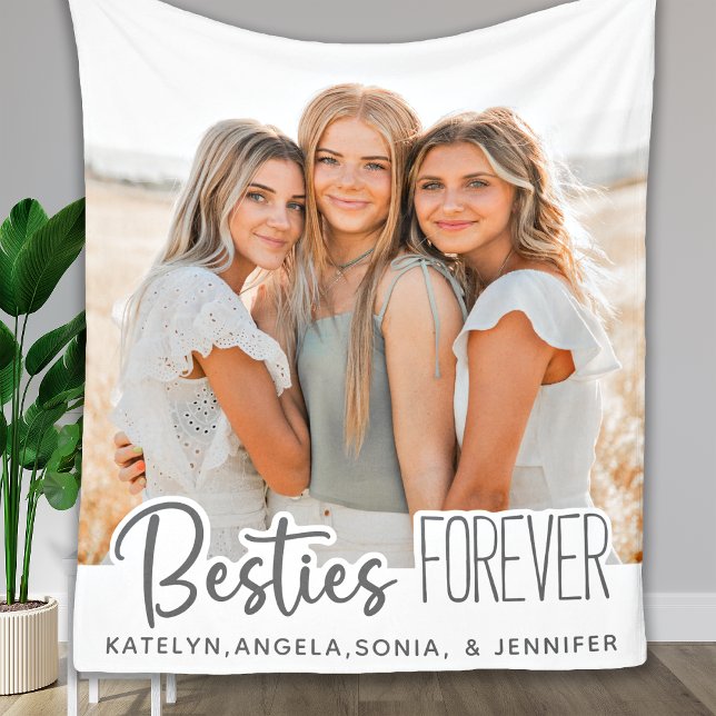 Custom Photo Best Friends Forever Fleece Blanket (Creator Uploaded)