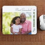 Custom Photo - Best Grandad in the Universe Mouse Pad<br><div class="desc">Personalize this fresh and modern mouse pad for your grandad (grandpa, nonno, papa etc). The template is set up ready for you to add your own photo and edit the sample wording if you wish. Sample text currently reads "Best Grandad in the universe". The design has a trendy colour palette...</div>