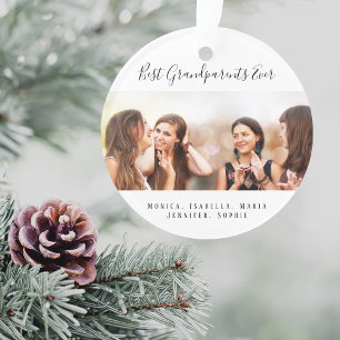 Custom photo Best Grandparents Ever grandkids Ornament