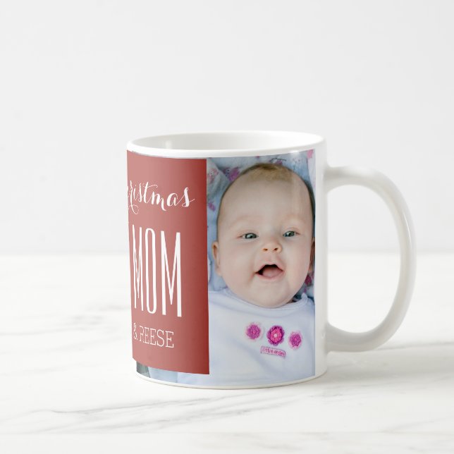 Custom Photo Best Mom Christmas Mug Red (Right)