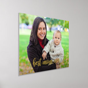 Custom Photo Best Mom Ever Gold Script Foil Prints