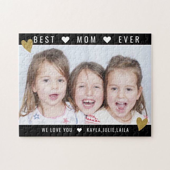 Custom Photo Best Mom Ever Mother's Day Jigsaw Puzzle (Horizontal)