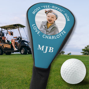 Custom Photo Best Mom Ever Teal White Golf Head Cover