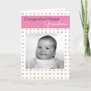 Custom Photo Birth Announcement Cards, Grandma