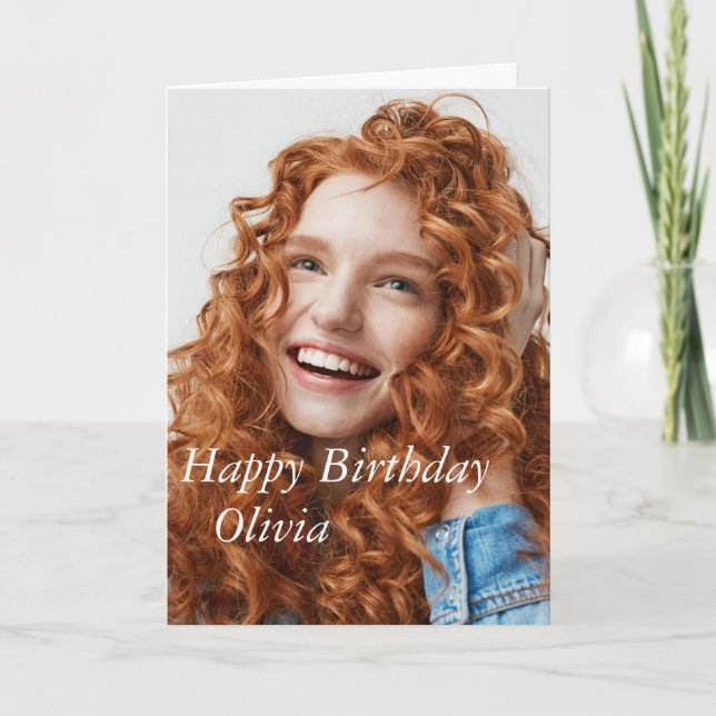Custom Photo, Birthday card. Card (Front)