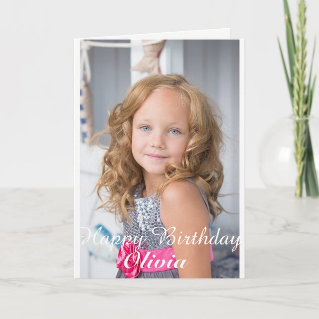 Custom Photo, Birthday card. Card (Front)