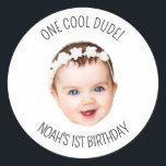 Custom Photo Birthday for Gift Bachelorette Party  Classic Round Sticker<br><div class="desc">Custom Photo Birthday for Gift Bachelorette Party</div>