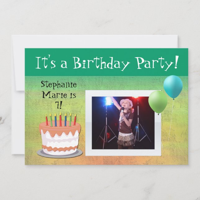 Custom Photo Birthday Party Invitation (Front)