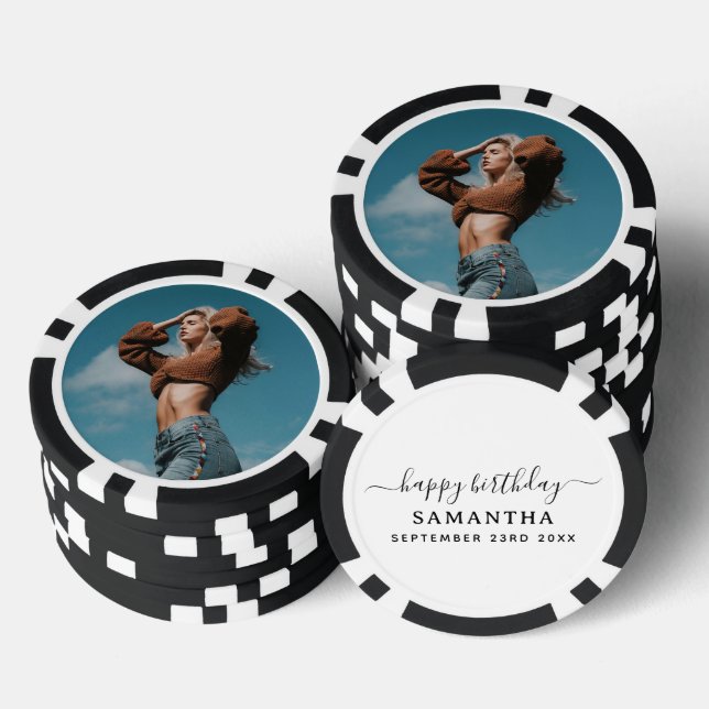 Custom Photo Birthday Party Selfie Picture Poker Chips (Stack)