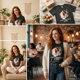 Custom Photo Birthday Women's Tri-Blend Shirt