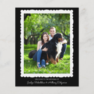 Custom Photo Black and White Wedding Program