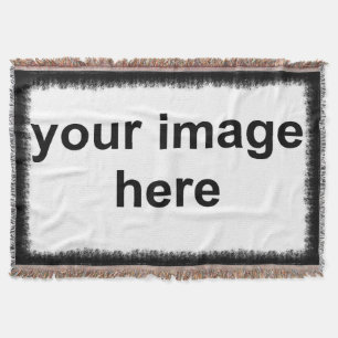 Custom Photo Black Border Throw Blanket