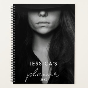 Custom Photo Black White Artist Monthly Daily Planner