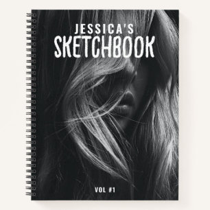 Custom Photo Black & White Artist Sketchbook Notebook