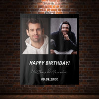 Custom photo black white friends birthday