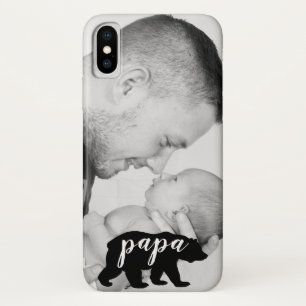 Custom Photo Black & White Papa Bear Case-Mate iPhone Case