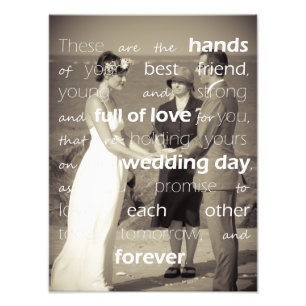 Custom Photo Blessing of the Hands Love Quote