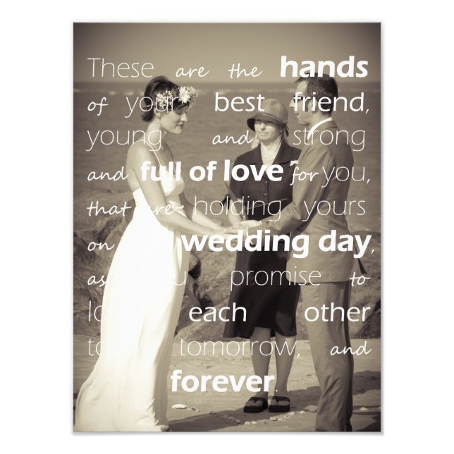 Custom Photo Blessing of the Hands Love Quote (Front)