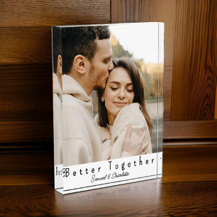 Custom Photo Block Anniversary Gift for Couples
