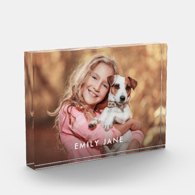 Custom Photo Block With Text Overlay Gift (Left)