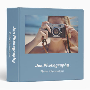 Custom photo blue photographer binder