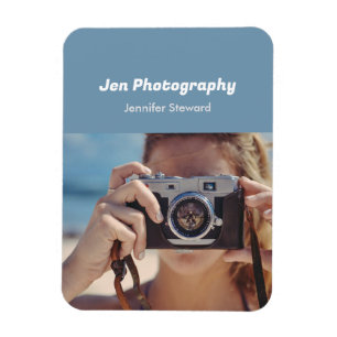 Custom photo blue photographer magnet