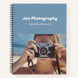 Custom photo blue Spiral Notebook