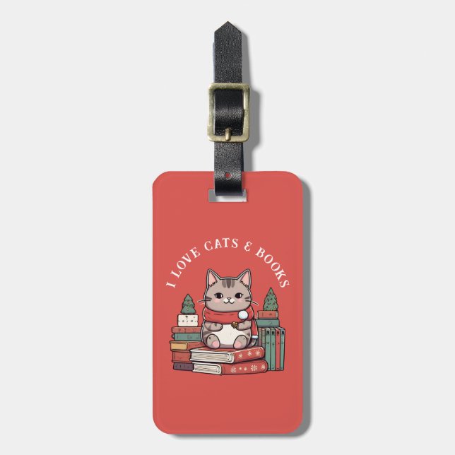 Custom Photo Book Cat Lover Luggage Tag (Front Vertical)