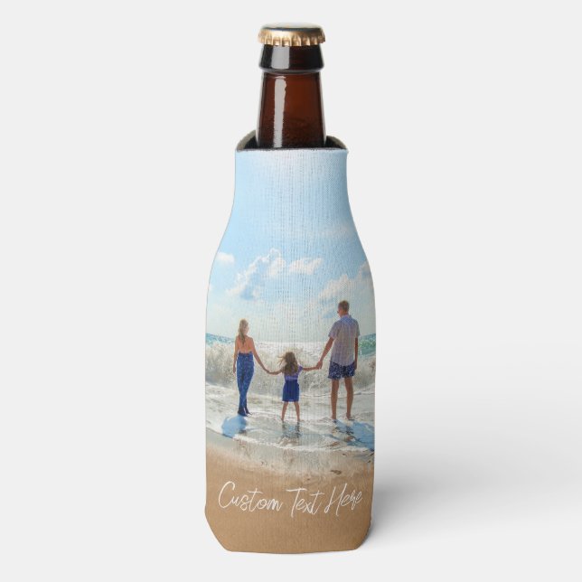 Custom Photo Bottle Cooler Your Photos and Text (Bottle Front)