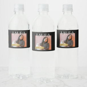 Custom Photo Bottle Label, Birthday Magazine Cover Water Bottle Label