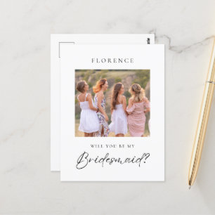 Custom Photo Bridesmaid Proposal Postcard
