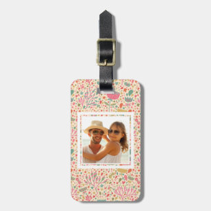 Custom Photo Bright floral pattern Luggage Tag