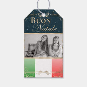 Custom Photo Buon Natale Italian Flag Christmas Gift Tags