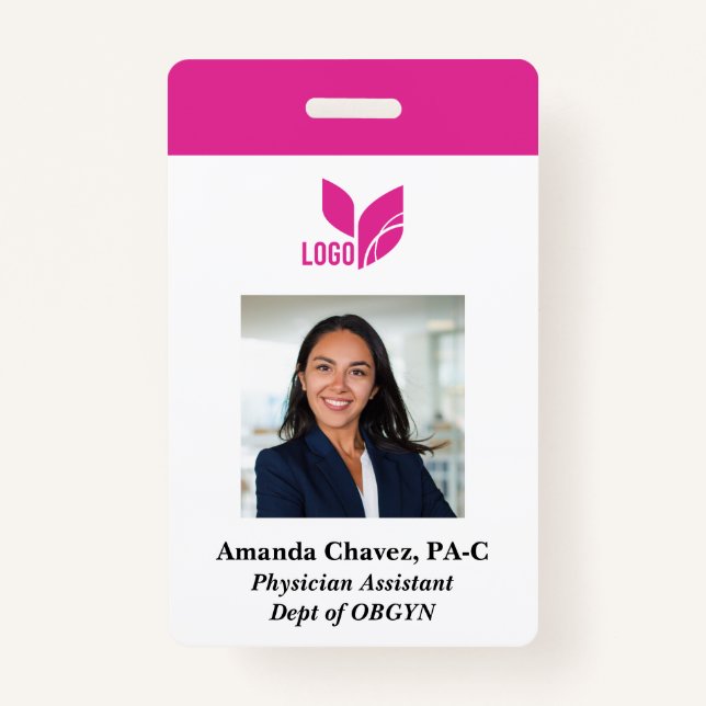 Custom Photo Business Employee ID Badge (Front)