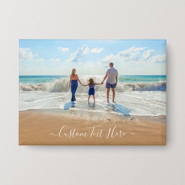 Custom Photo Button Gift with Your Photos and Text (Front)