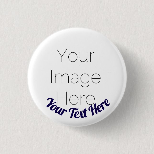 Custom Photo Button Pin – Personalized text Badge (Front)