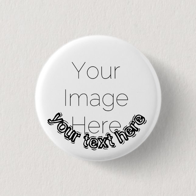 Custom Photo Button Pin – Personalized text Badge (Front)