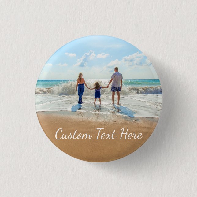Custom Photo Button Your Favourite Photos and Text (Front)