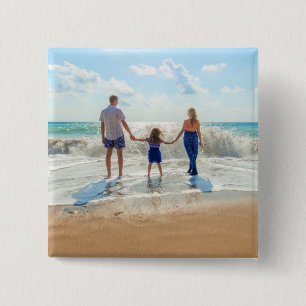 Custom Photo Button Your Own Design - With Family