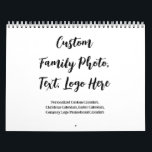Custom Photo Calendar - Personalized Family Gift<br><div class="desc">Turn your treasured memories into a functional work of art! This customizable calendar lets you: • Celebrate milestones (baby’s first year, wedding anniversaries) • Honour loved ones (pet memorials, family tributes) • Stay organized (add birthdays, vacations, or school events) Conversion Boosters: 🐾 "Pet memorial" = Niche emotional trigger 👶 "Baby’s...</div>