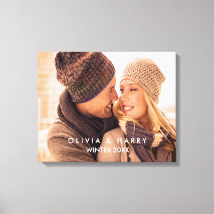 Custom Photo Canvas - White Text Overlay