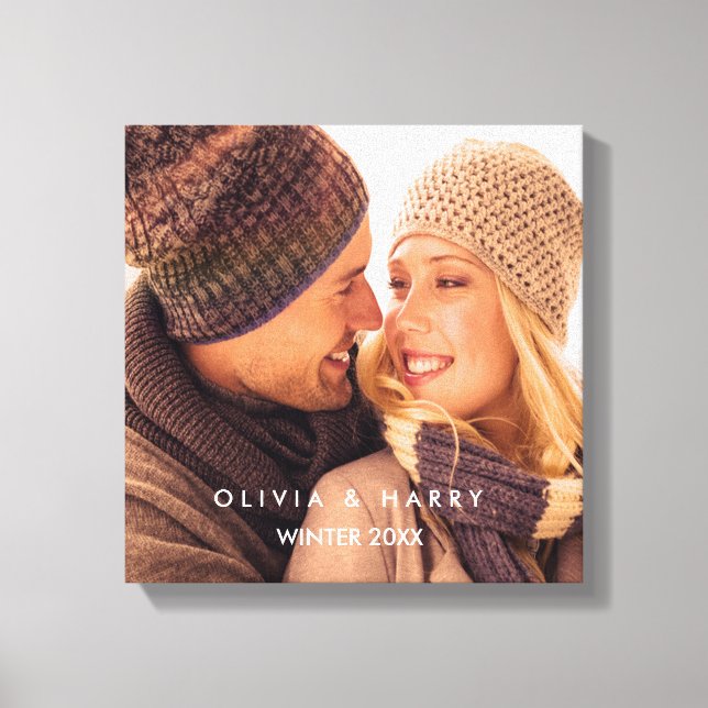Custom Photo Canvas - White Text Overlay Print (Front)
