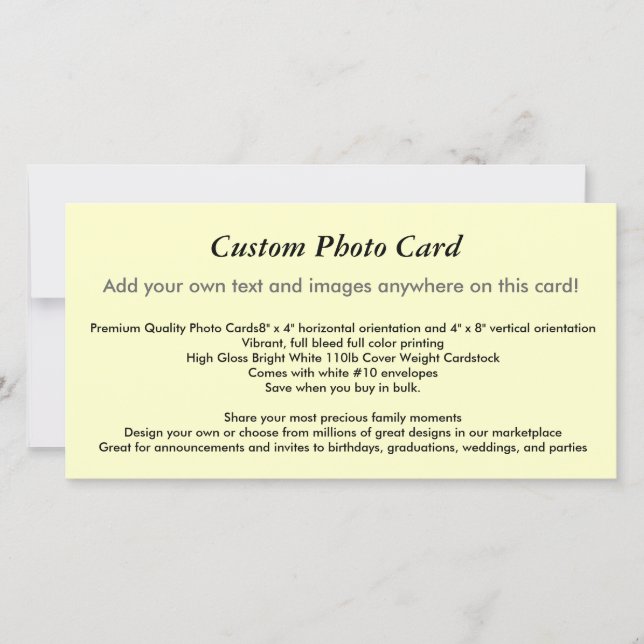 Custom Photo Card (Front)