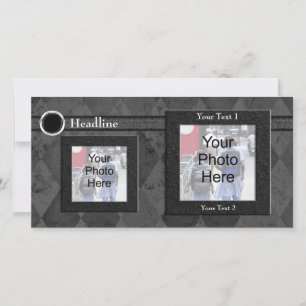 Custom Photo Card, Black Wedding or Formal Design