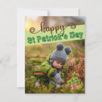 Custom Photo Card St Patrick's Day Cute Shamrocks