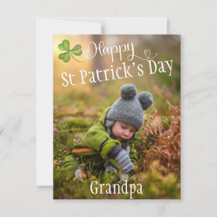 Custom Photo Card St Patrick's Day Uncle Shamrock