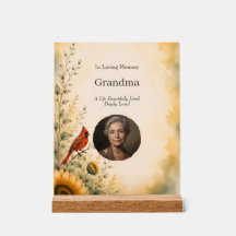 Custom Photo Cardinal Memorial Acrylic Plaque