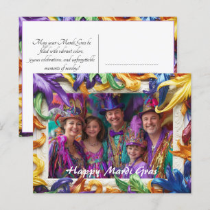Custom photo💚💜💛 Carnival Elegance Postcard