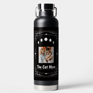 Custom Photo Cat Mom Pet Lover Personalized Tarot  Water Bottle